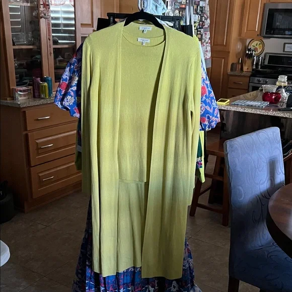 Lafayette 148 New York Light Yellow Voile Cardigan